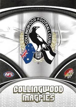 2007 Select AFL Supreme #40 Collingwood Magpies Front